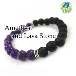 Amethyst Gemstone Essential Oil Bracelet - 8"
