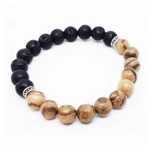 Sandalwood Gemstone Essential Oil Bracelet - 7"