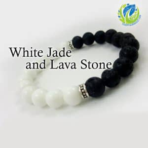 White Jade Gemstone Essential Oil Bracelet - 7"